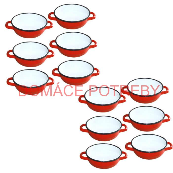 Súprava smaltovaných selských misiek 14 cm 12 ks