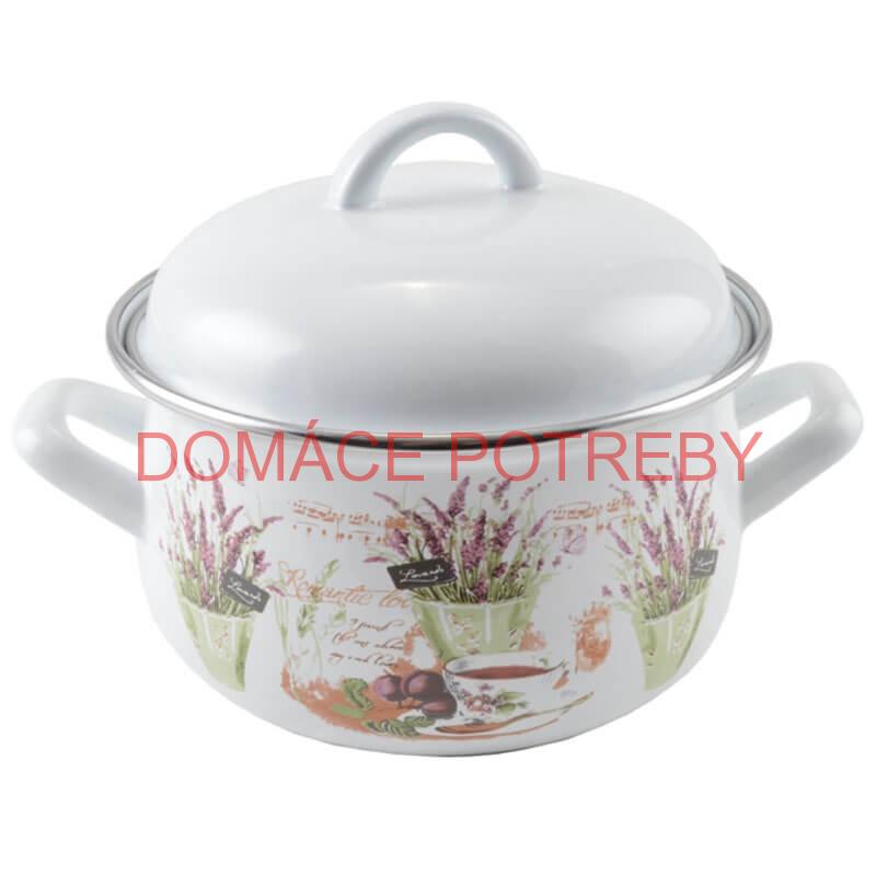 Smaltovaný kastról s pokrievkou 2,4 L levanduľa