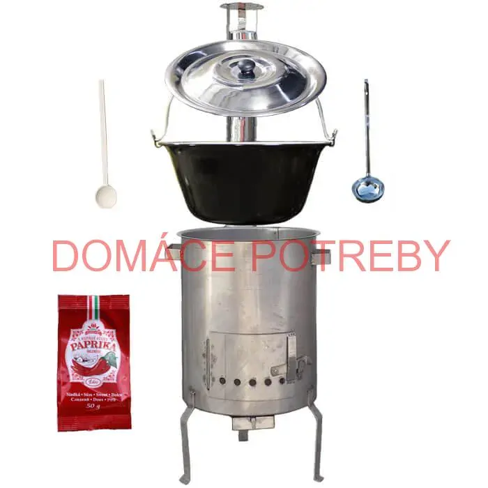 Smaltovaný kotlík 30 L (1,2 mm) + nerezová kotlina (1,5 mm) 45 cm STRONG EXCLUSIVE