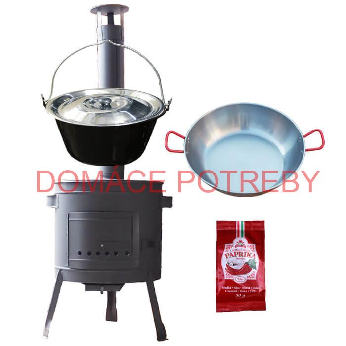 Smaltovaný kotlík 22 L + Panvica PAELLA (WOK) 45 cm + sladká paprika 50 g + nízka kotlina 42 PLUS 600