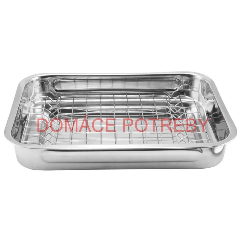 Nerezový rošt na pekáč na grilovanie a pečenie 33 x 22 cm