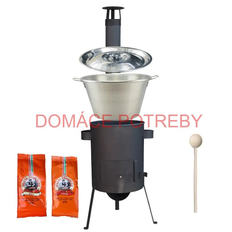 Nerezový kotol 40 L + žiaruvzdorná kotliny 45 cm PLUS 600 4 MM + paprikové korenie na guláš