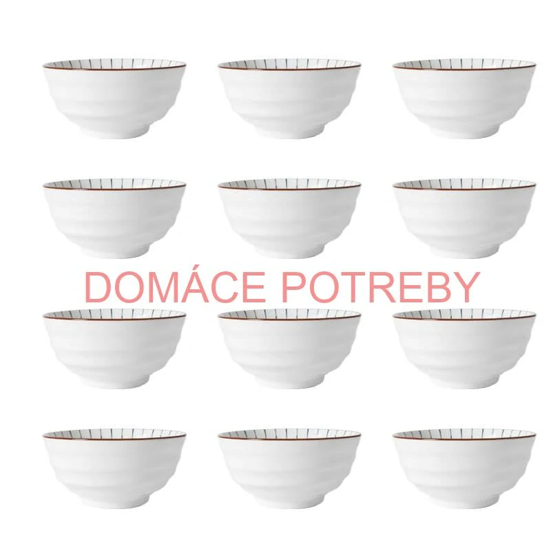 Sada 12 ks veľkých keramických misiek na guláš a polievky, 1 liter