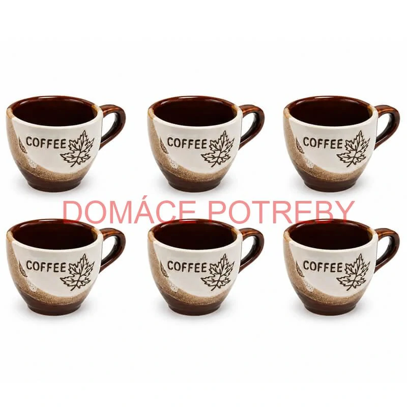 Súprava keramických pohárov na kávu 100 ml 6 ks