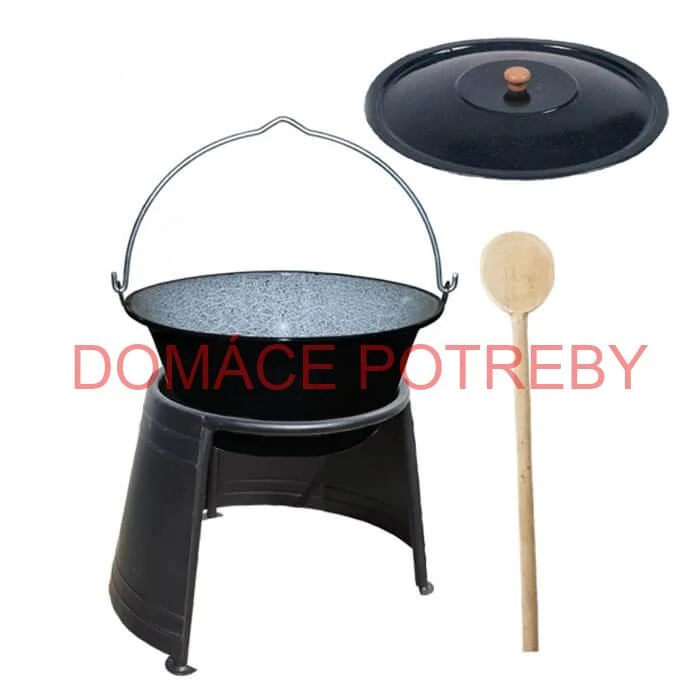 Smaltovaný kotlík 10 L (1,2 mm) + pokrievka + chránič plameňa