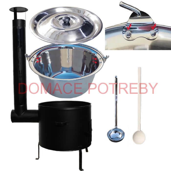 Smaltovaný kotlíkový set 36 cm + zosilnený nerezový kotlík 15 L