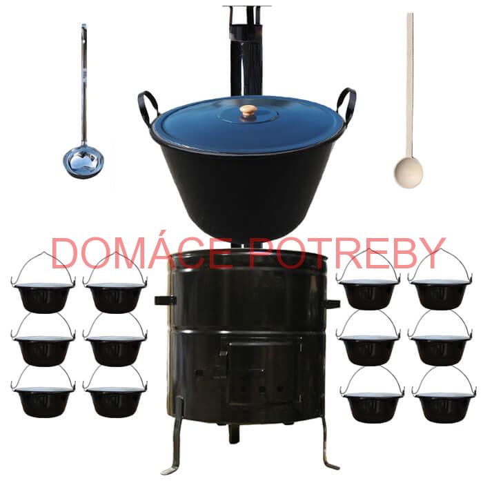 Smaltovaný kotol 50 L + servírovacie kotlíky (12 ks) BIG PARTY