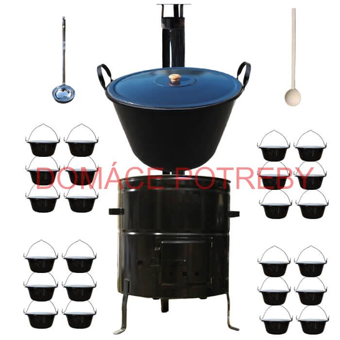 Smaltovaný kotol 80 L + servírovacie kotlíky (24 ks) BIG PARTY 