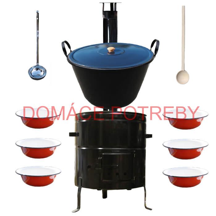 Smaltovaný kotol 60 L + smaltované taniere BIG PARTY