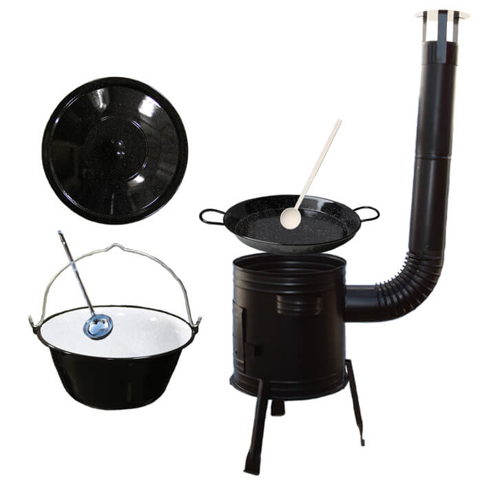 Paella smaltovaná panvica 46 cm so smaltovaným kotlíkom 20 L (1,2 mm) a kotlinou