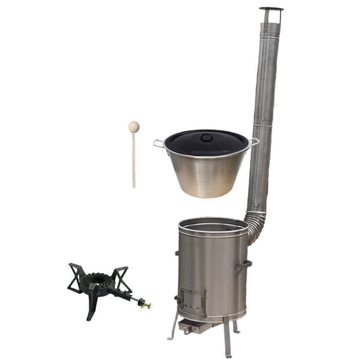 Nerezový kotol 40 L (1,2 mm) + nerezová kotlina 45 cm + vareška LUX