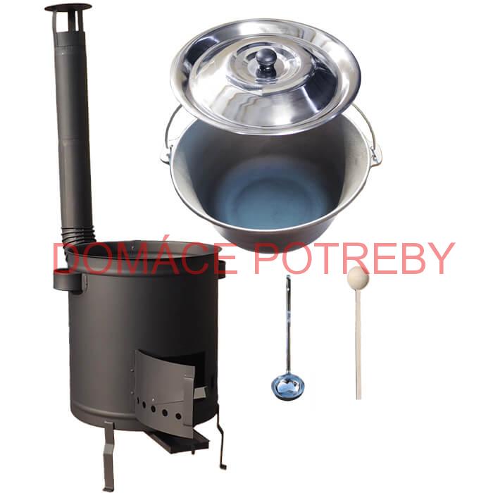 Liatinový kotlík 22 L + hrubostenná (1,5 mm) a žiaruvzdorná kotlina 45 PLUS 600