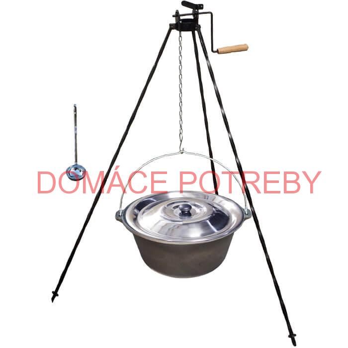 Liatinový kotlík 10,8 L + stojan s kladkou VAR