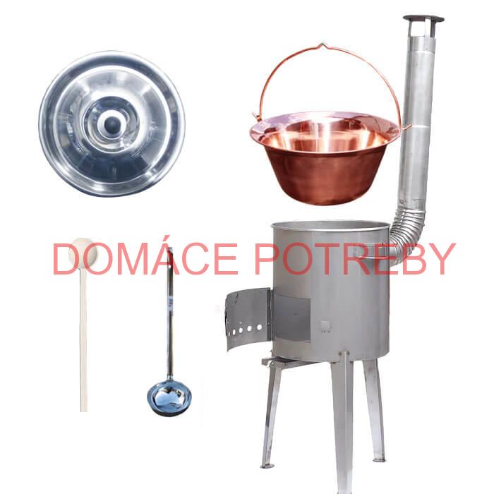 Medený kotlík 30 L (1,2 mm) + nerezová kotlina 45 cm LUXUS