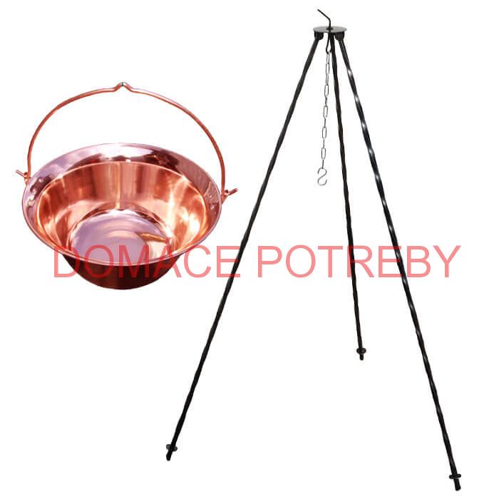 Medený kotlík 20 L (1,2 mm) + trojnožka 1,2 m