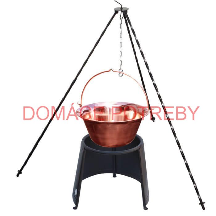 Medený kotlík 20 L (1,2 mm) + chránič plameňa 43 cm + trojnožka 1,2 m