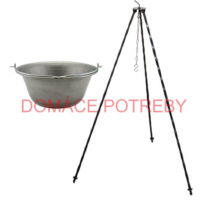 Železný kotlík 10 L (0,75 mm) + trojnožka 1 m