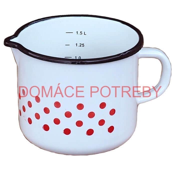 Smaltovaný hrnček s výlevkou 1,5 L - bodkovaný
