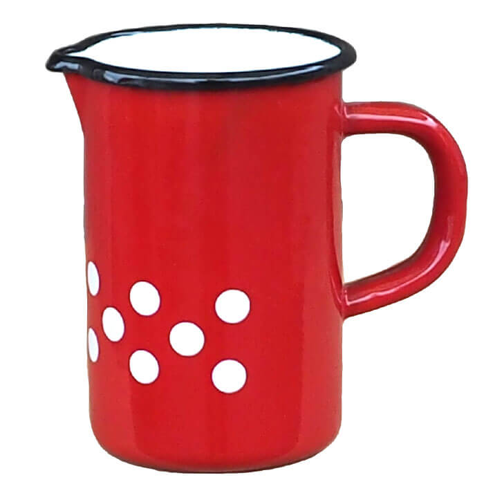 Smaltovaný hrnček s uškom 0,6 L - bodkovaný