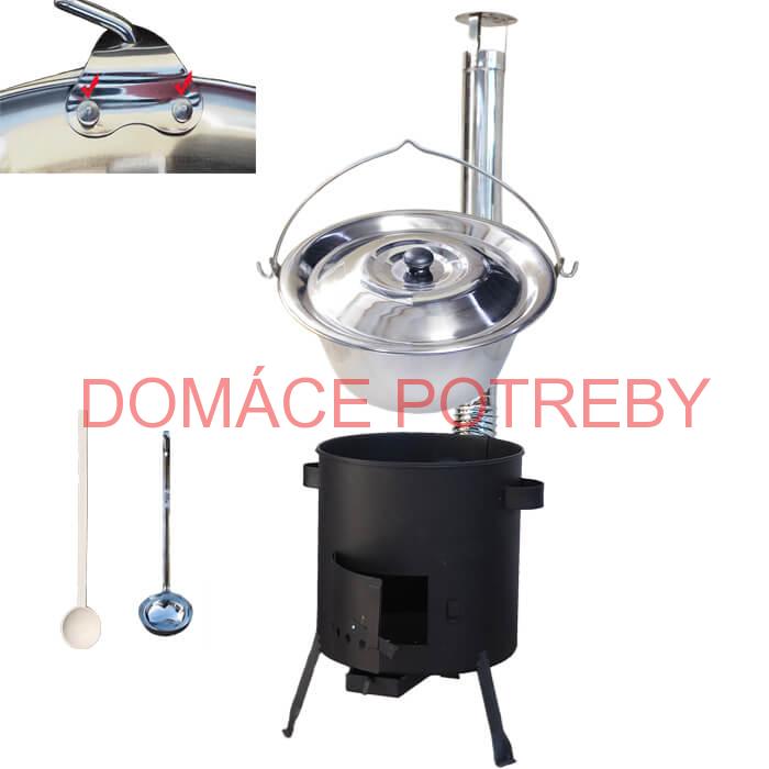 Antikorový kotlík 20 L (0,8 mm) zosilnený s nitmi + žiaruvzdorná kotlina (1 mm) 42 PLUS 600