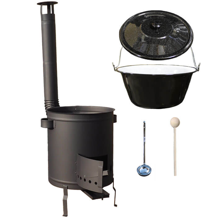 Smaltovaný kotlík 13 L (1,2 mm) + hrubostenná (1,5 mm) a žiaruvzdorná kotlina 36 PLUS 600