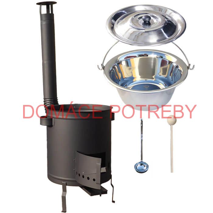 Nerezový kotlík 14 L (0,8 mm) + hrubostenná (1,5 mm) a žiaruvzdorná kotlina 36 PLUS 600