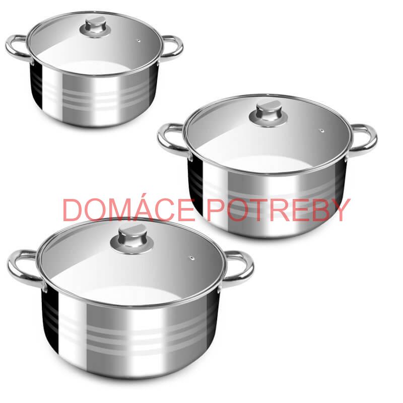 Nerezové kastróly 3 ks