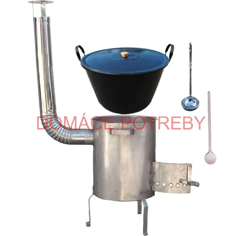 Zabíjačkový smaltovaný kotol 50 L + nerezová kotlina 1,5 mm 50 cm STRONG EXCLUSIVE