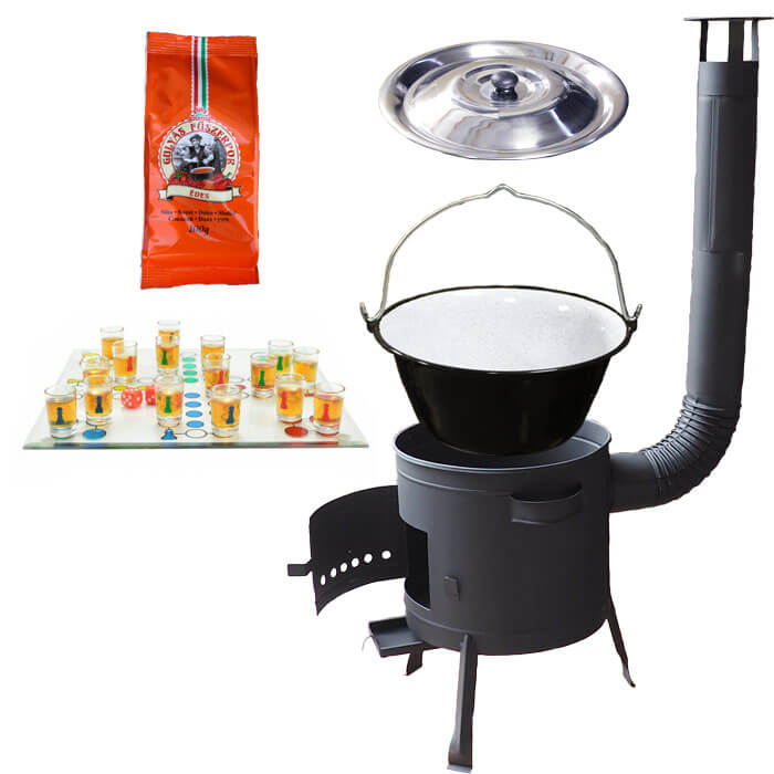 Smaltovaný kotlík 25 L (1,2 mm) + korenie + človeče pi už + nízka žiaruvzdorná kotlina 42 PLUS 600