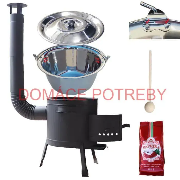 Nerezový kotlík 20 L (1,2 mm) INOX + hrubostenná (1,5 mm) žiaruvzdorná kotlina BALKY STRONG 42 PLUS 600
