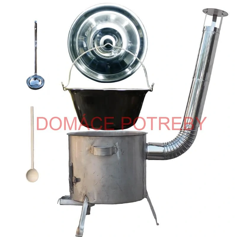 Smaltovaný kotlík 25 L (1,2 mm) + nerezová kotlina 45 cm (1,5 mm) STRONG CLASSIC