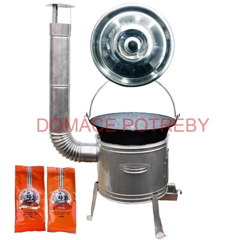 Smaltovaný kotlík 25 L + Nerezová kotlina 42 INOX + paprikové korenie na guláš - MIX 100 g