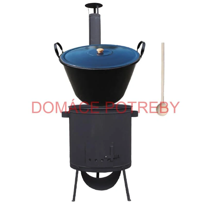 Smaltovaný kotol 60 L na zabíjačku + žiaruvzdorná kotlina 53 PLUS 600 4 MM + vareška