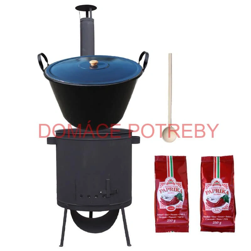 Smaltovaný kotol 70 L na zabíjačku + žiaruvzdorná kotlina 53 PLUS 600 4 MM + sladká a štipľavá paprika + vareška
