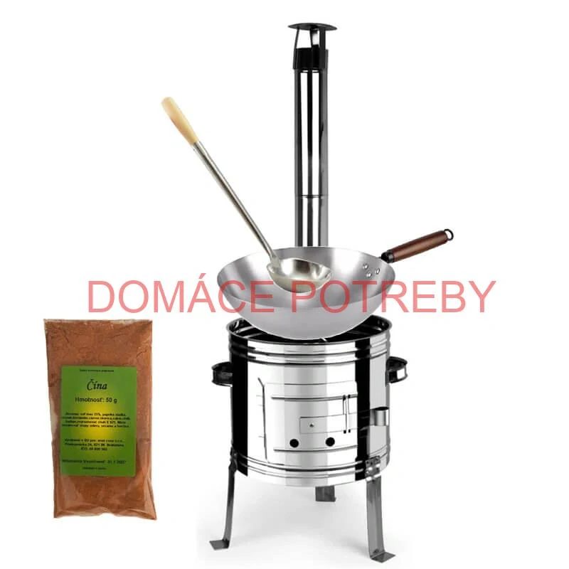Nerezový kotlík 10 L (0,8 mm) + nerezová kotlina 31 INOX + Wok + korenie 50 g