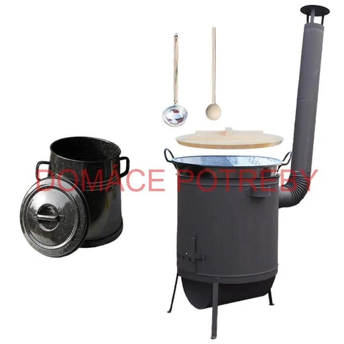 Smaltovaný kotol 100 L + žiaruvzdorná kotlina 42 PLUS 600 4 MM + Nádoba na masť 10 L