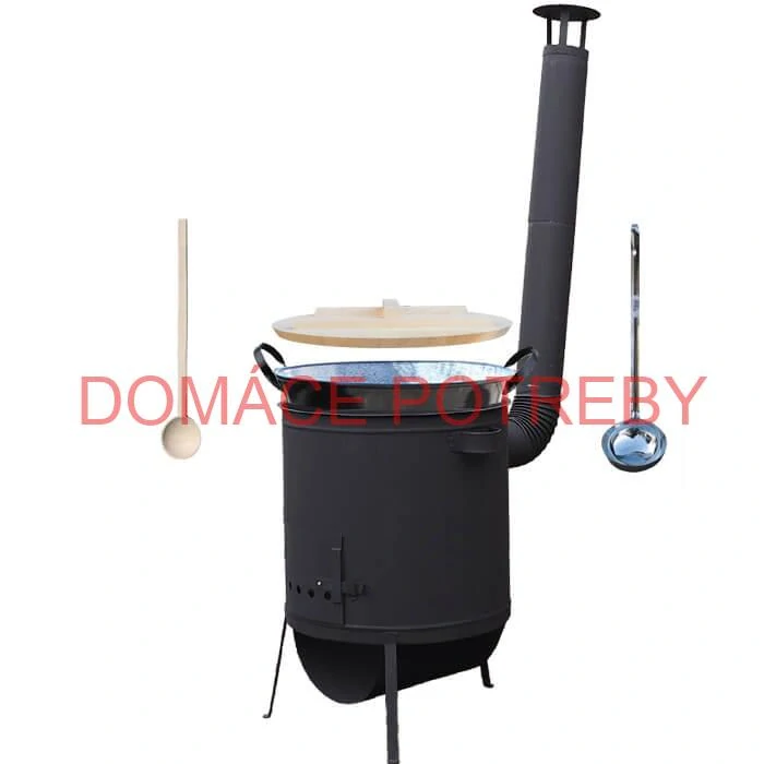 Smaltovaný kotol 100 L + žiaruvzdorná kotlina 42 PLUS 600 4 MM + varecha a naberačka BIG PARTY