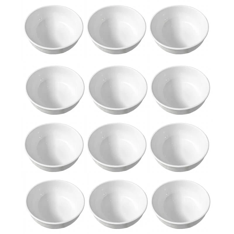 Set 12 ks: Prémiové biele misky s kamennou štruktúrou (750 ml)