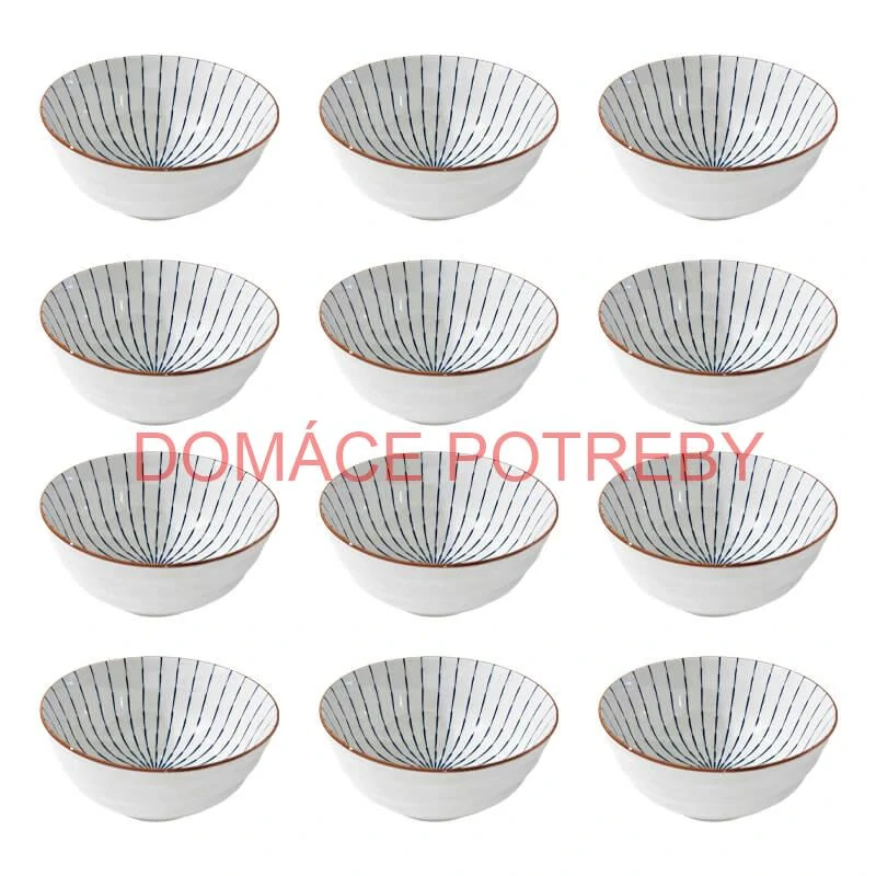 Sada 12 ks veľkých keramických misiek na guláš a polievky, 1 liter