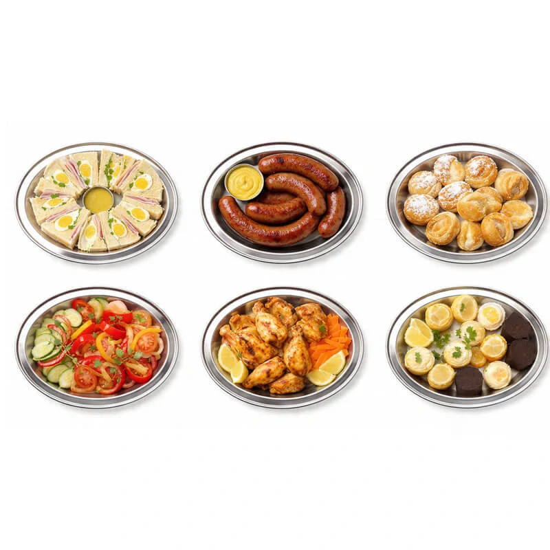 Nerezové podnosy pre catering – set 6 ks (30,5cm) - Servíruj s istotou a štýlom