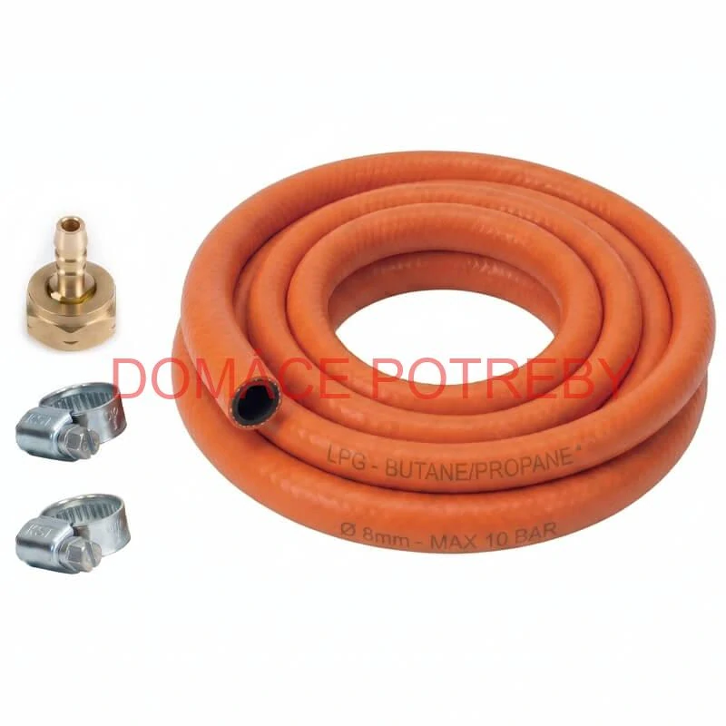 Plynová hadica 2,5 m + 2 svorky + ľavá matica (20 bar)