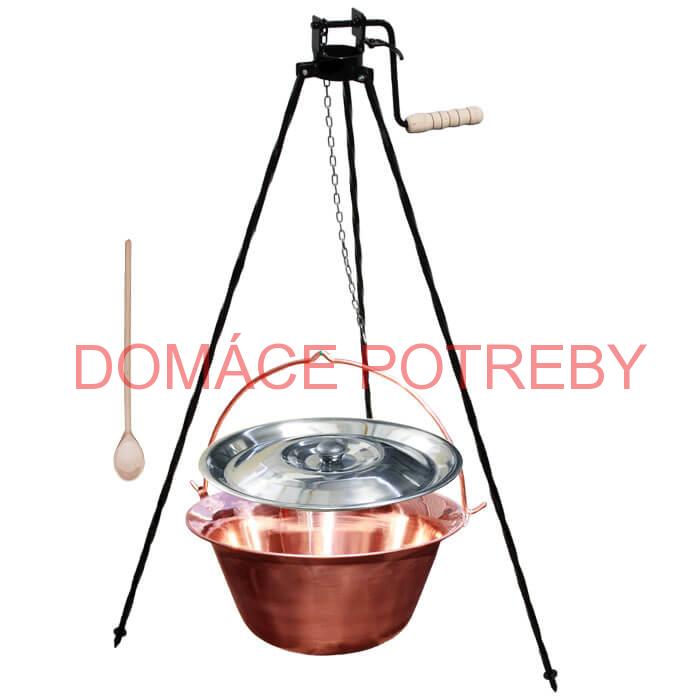 Medený kotlík 20 L + stojan s kladkou VAR