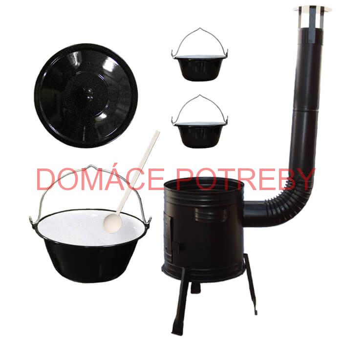 Smaltovaný kotlík 13 L (1,2 mm) + kovová kotlina 36 CLASSIC (KOV) + 2 smaltované servírovacie kotlíky 0,8 L