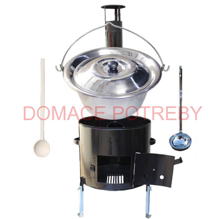Kotlíkový gulášový set + antikorový kotlík 30 L (1,2 mm) Smalt Party