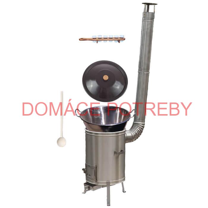 Zabíjačkový nerezový kotol 70 L + nerezová kotlina 56 cm + štamperlíky