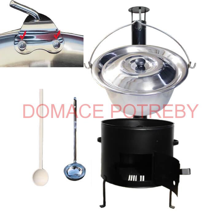 Smaltovaný kotlíkový set 36 cm + zosilnený nerezový kotlík 15 L