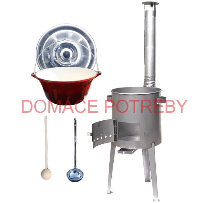 Liatinový kotlík 16 L + nerezová kotlina a naberačka LUXUS