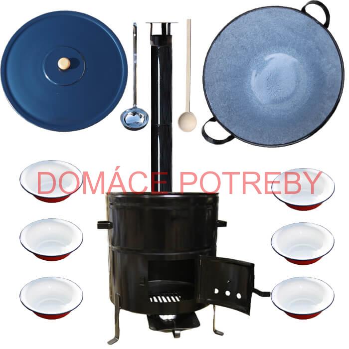 Smaltovaný kotol 60 L + smaltované taniere BIG PARTY