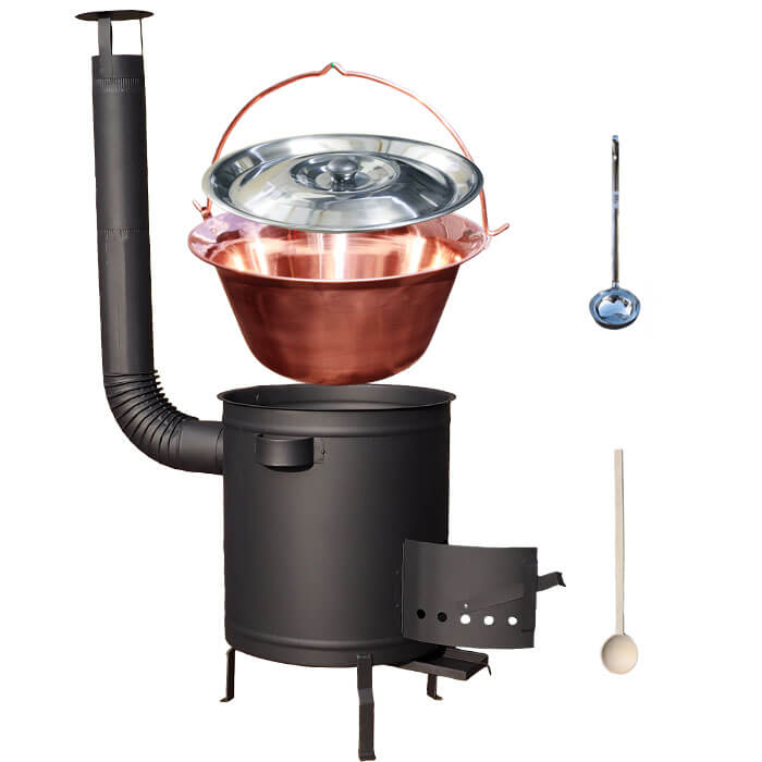 Medený kotlík 20 L (1,2 mm) + hrubostenná (1,5 mm) a žiaruvzdorná kotlina 42 PLUS 600