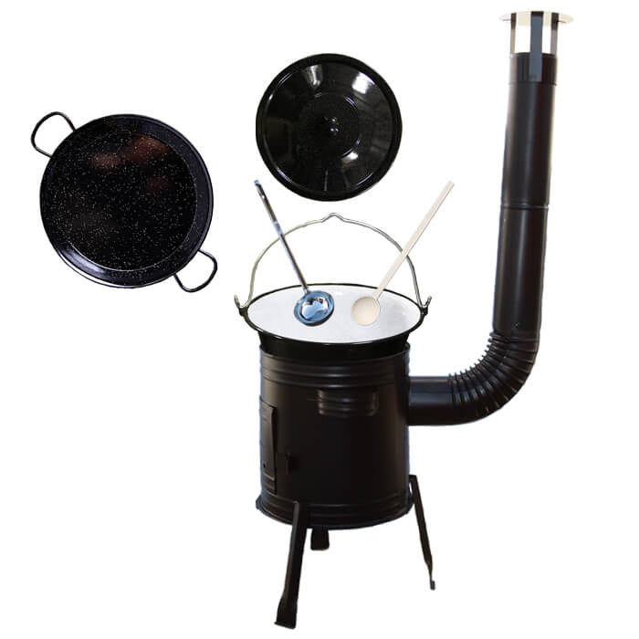 Paella smaltovaná panvica 46 cm so smaltovaným kotlíkom 20 L (1,2 mm) a kotlinou